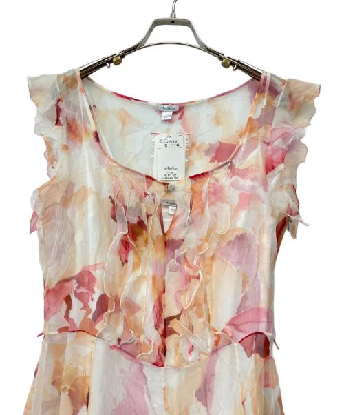 MaxMara（マックスマーラ）MaxMara (マックスマーラ) ノースリーブワンピース オレンジ×レッド サイズ:42 未使用品の古着・服飾アイテム