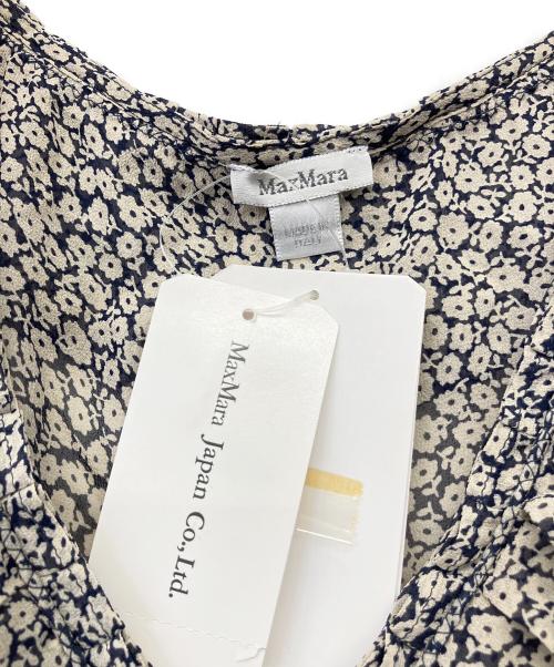 MaxMara（マックスマーラ）MaxMara (マックスマーラ) ノースリーブリボンシルクワンピース ブラック×グリーン サイズ:40 未使用品の古着・服飾アイテム