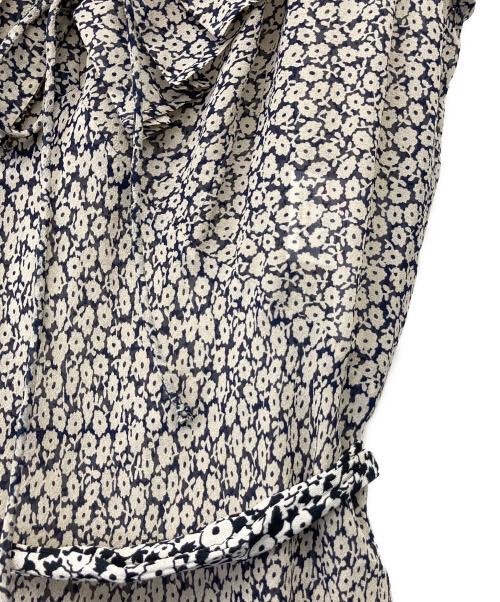 MaxMara（マックスマーラ）MaxMara (マックスマーラ) ノースリーブリボンシルクワンピース ブラック×グリーン サイズ:40 未使用品の古着・服飾アイテム