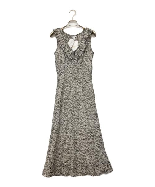 MaxMara（マックスマーラ）MaxMara (マックスマーラ) ノースリーブリボンシルクワンピース ブラック×グリーン サイズ:40 未使用品の古着・服飾アイテム
