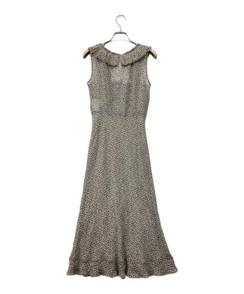 MaxMara（マックスマーラ）MaxMara (マックスマーラ) ノースリーブリボンシルクワンピース ブラック×グリーン サイズ:40 未使用品の古着・服飾アイテム