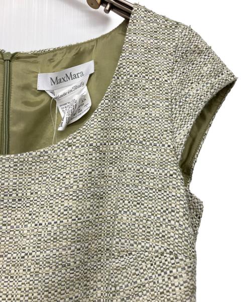 MaxMara（マックスマーラ）MaxMara (マックスマーラ) ベルテッドノースリーブワンピース グリーン サイズ:38 未使用品の古着・服飾アイテム