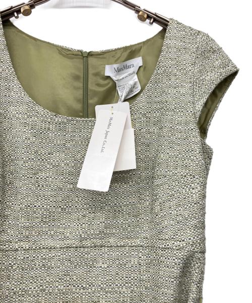 MaxMara（マックスマーラ）MaxMara (マックスマーラ) ベルテッドノースリーブワンピース グリーン サイズ:38 未使用品の古着・服飾アイテム