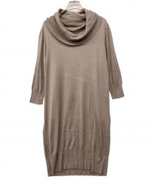 MaxMara（マックスマーラ）の古着「長袖ニットシルクワンピース」｜ベージュ