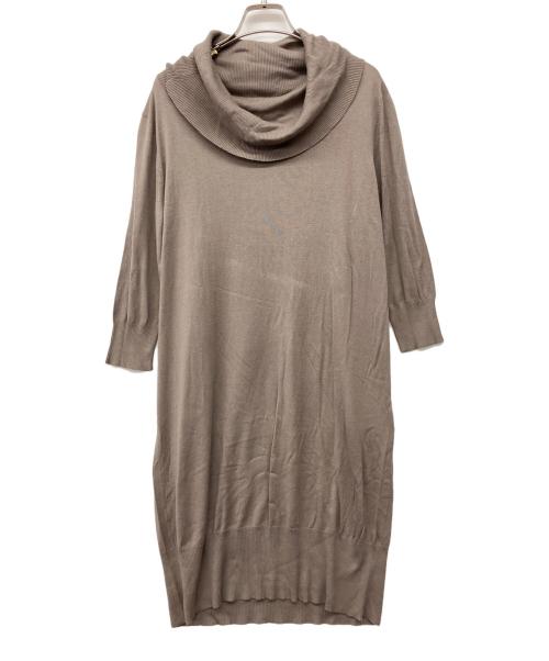 MaxMara（マックスマーラ）MaxMara (マックスマーラ) 長袖ニットシルクワンピース ベージュ サイズ:Mの古着・服飾アイテム