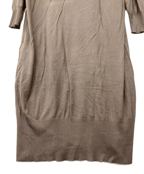 MaxMara（マックスマーラ）MaxMara (マックスマーラ) 長袖ニットシルクワンピース ベージュ サイズ:Mの古着・服飾アイテム