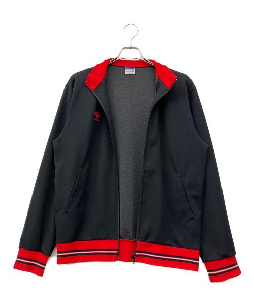 adidas（アディダス）adidas (アディダス) トラックジャケット ブラック×レッドの古着・服飾アイテム