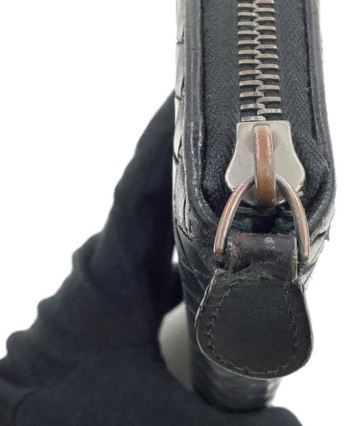 BOTTEGA VENETA（ボッテガベネタ）BOTTEGA VENETA (ボッテガベネタ) イントレチャートラウンドファスナー長財布 ブラックの古着・服飾アイテム