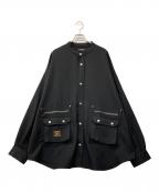 glambグラム）の古着「4XL Stand Collar Shirt」｜ブラウン