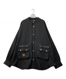 glamb（グラム）の古着「4XL Stand Collar Shirt」｜ブラウン