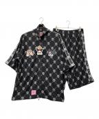 GALFY×Sanrioガルフィー×サンリオ）の古着「ドクロだらけ夏セットアップ」｜ブラック