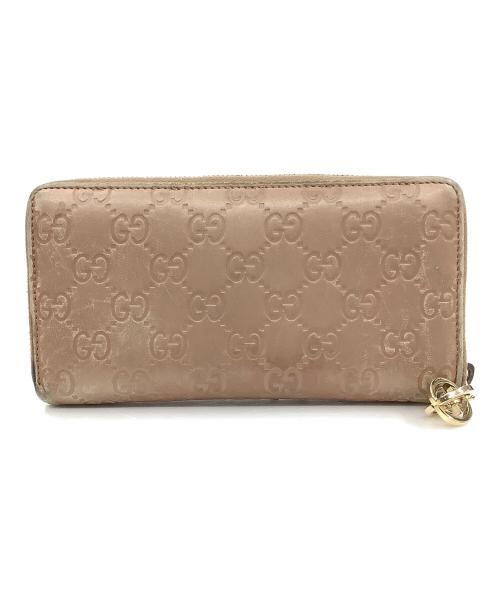 GUCCI（グッチ）GUCCI (グッチ) ラウンドファスナー長財布 ベージュの古着・服飾アイテム