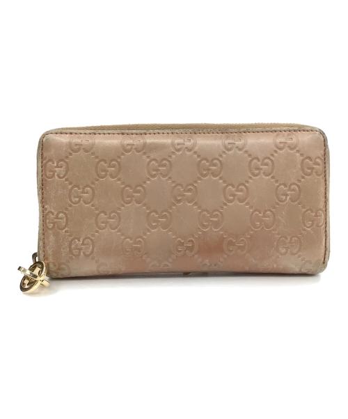 GUCCI（グッチ）GUCCI (グッチ) ラウンドファスナー長財布 ベージュの古着・服飾アイテム