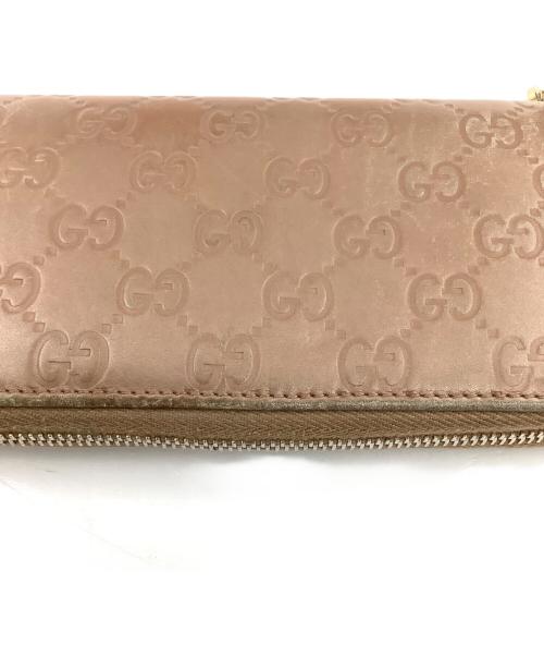 GUCCI（グッチ）GUCCI (グッチ) ラウンドファスナー長財布 ベージュの古着・服飾アイテム