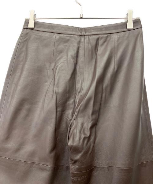 MaxMara（マックスマーラ）MaxMara (マックスマーラ) レザーワイドパンツ ブラウン サイズ:42の古着・服飾アイテム