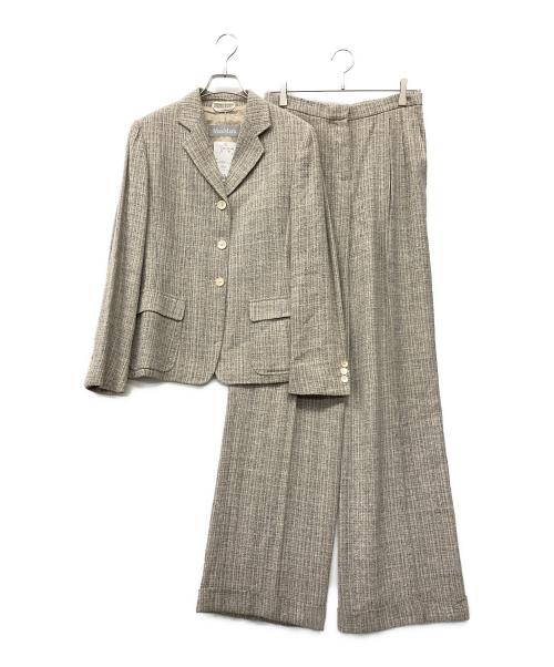 MaxMara（マックスマーラ）MaxMara (マックスマーラ) 90'sリネンシルクパンツスーツ ベージュ サイズ:42 未使用品の古着・服飾アイテム