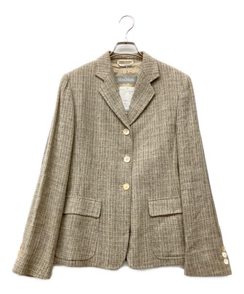 MaxMara（マックスマーラ）MaxMara (マックスマーラ) 90'sリネンシルクパンツスーツ ベージュ サイズ:42 未使用品の古着・服飾アイテム