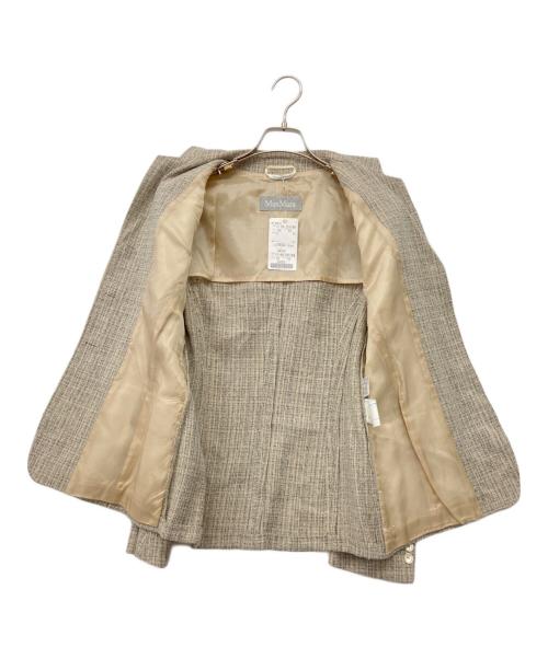 MaxMara（マックスマーラ）MaxMara (マックスマーラ) 90'sリネンシルクパンツスーツ ベージュ サイズ:42 未使用品の古着・服飾アイテム
