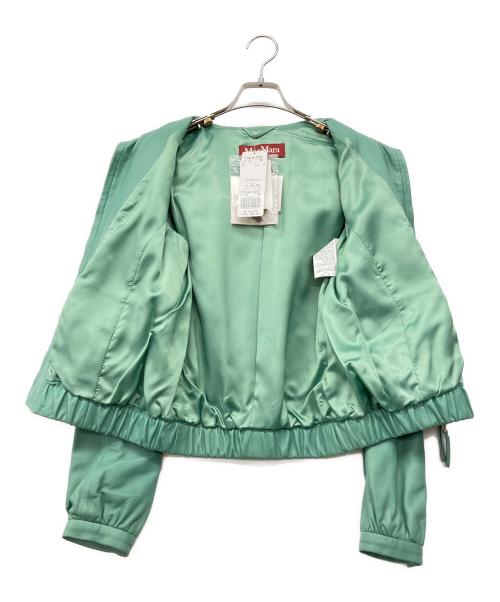 Max Mara Studio（マックスマーラ ストゥディオ）MAX MARA STUDIO (マックスマーラ ストゥディオ) ラムレザージップアップブルゾン64410197 エメラルドグリーン サイズ:40 未使用品の古着・服飾アイテム