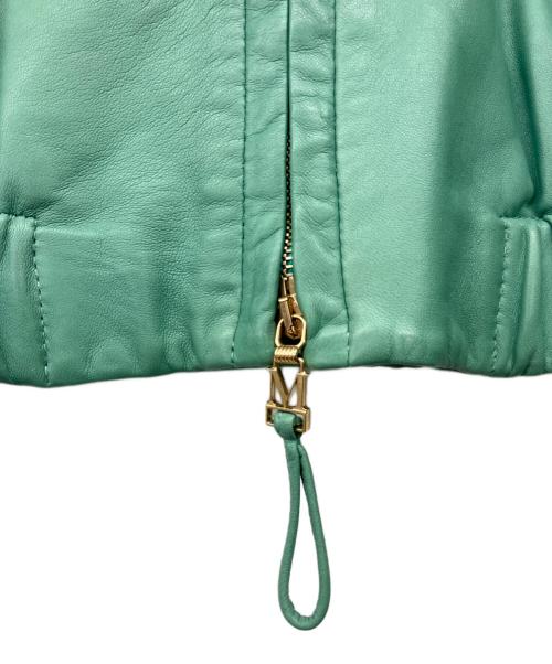 Max Mara Studio（マックスマーラ ストゥディオ）MAX MARA STUDIO (マックスマーラ ストゥディオ) ラムレザージップアップブルゾン64410197 エメラルドグリーン サイズ:40 未使用品の古着・服飾アイテム