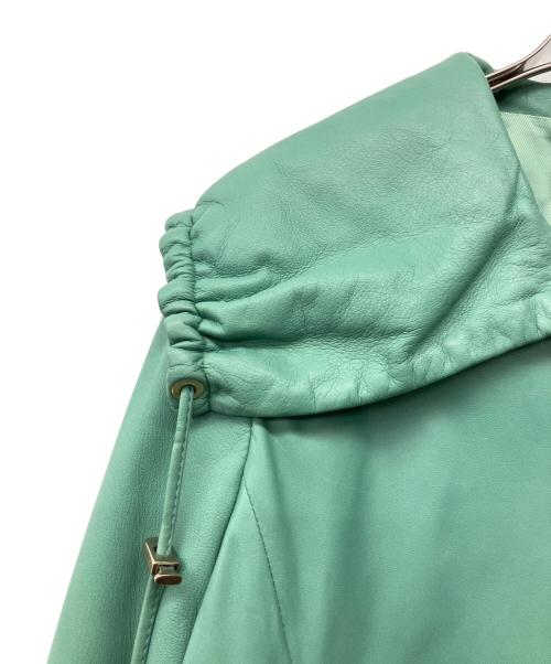 Max Mara Studio（マックスマーラ ストゥディオ）MAX MARA STUDIO (マックスマーラ ストゥディオ) ラムレザージップアップブルゾン64410197 エメラルドグリーン サイズ:40 未使用品の古着・服飾アイテム