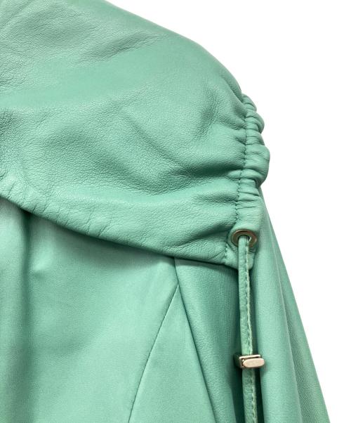 Max Mara Studio（マックスマーラ ストゥディオ）MAX MARA STUDIO (マックスマーラ ストゥディオ) ラムレザージップアップブルゾン64410197 エメラルドグリーン サイズ:40 未使用品の古着・服飾アイテム