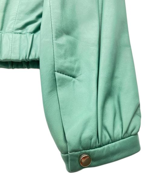 Max Mara Studio（マックスマーラ ストゥディオ）MAX MARA STUDIO (マックスマーラ ストゥディオ) ラムレザージップアップブルゾン64410197 エメラルドグリーン サイズ:40 未使用品の古着・服飾アイテム