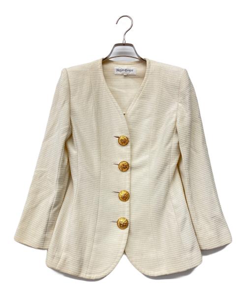 Yves Saint Laurent（イヴサンローラン）Yves Saint Laurent (イヴサンローラン) 90's 金釦セットアップスーツ ホワイト サイズ:34の古着・服飾アイテム