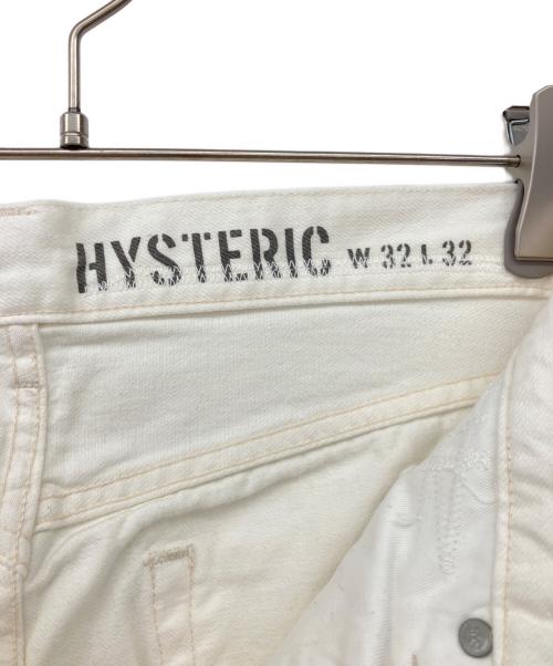 Hysteric Glamour（ヒステリックグラマー）Hysteric Glamour (ヒステリックグラマー) HEARTBREKERS ダメージ加工ホワイトクラッシュデニムパンツ ホワイト サイズ:81cm(W32) 未使用品の古着・服飾アイテム