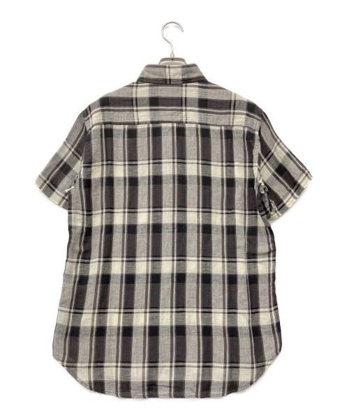 Hysteric Glamour（ヒステリックグラマー）Hysteric Glamour (ヒステリックグラマー) TALE OF VOODOO ZOMBIES刺繍 ルーズシャツ グレー×ホワイト サイズ:Lの古着・服飾アイテム