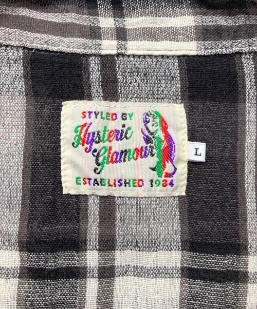 Hysteric Glamour（ヒステリックグラマー）Hysteric Glamour (ヒステリックグラマー) TALE OF VOODOO ZOMBIES刺繍 ルーズシャツ グレー×ホワイト サイズ:Lの古着・服飾アイテム