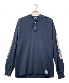 Hysteric Glamour（ヒステリックグラマー）の古着「SIDE LINEヘンリーネックプリントスウェット」｜ネイビー