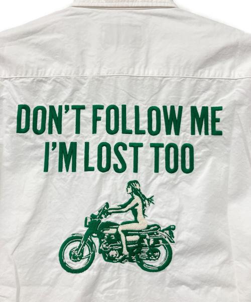 Hysteric Glamour（ヒステリックグラマー）Hysteric Glamour (ヒステリックグラマー) I'M LOST TOO刺繍 半袖ボタンダウンSH ホワイト サイズ:L 未使用品の古着・服飾アイテム