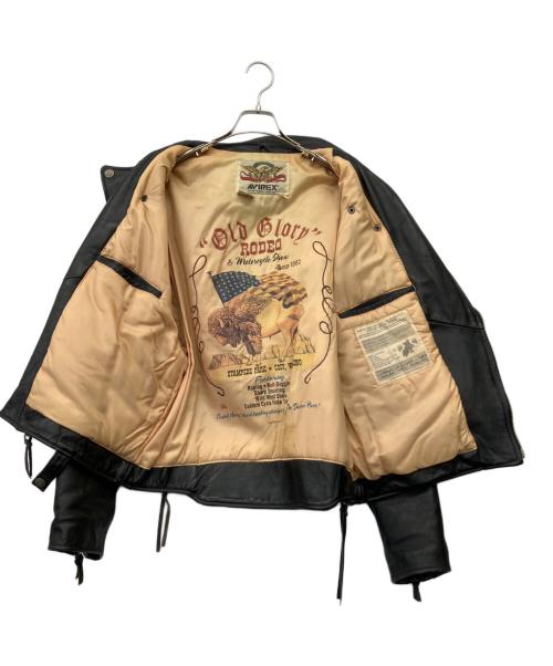 AVIREX（アヴィレックス）AVIREX (アヴィレックス) レザージャケット ブラック サイズ:XLの古着・服飾アイテム