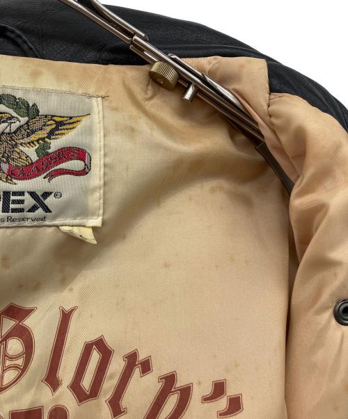 AVIREX（アヴィレックス）AVIREX (アヴィレックス) レザージャケット ブラック サイズ:XLの古着・服飾アイテム