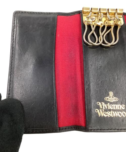 Vivienne Westwood（ヴィヴィアンウエストウッド）Vivienne Westwood (ヴィヴィアンウエストウッド) キーケース ブラック×ピンクの古着・服飾アイテム