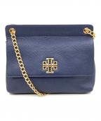 TORY BURCHトリーバーチ）の古着「Britten Flap Shoulder Bag」｜ネイビー