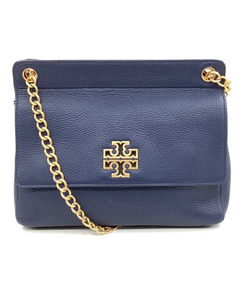 TORY BURCH（トリーバーチ）TORY BURCH (トリーバーチ) Britten Flap Shoulder Bag ネイビーの古着・服飾アイテム