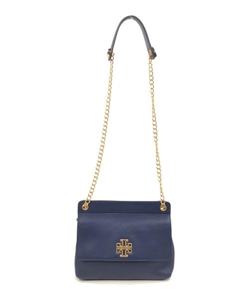 TORY BURCH（トリーバーチ）TORY BURCH (トリーバーチ) Britten Flap Shoulder Bag ネイビーの古着・服飾アイテム