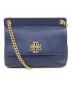 TORY BURCH（トリーバーチ）の古着「Britten Flap Shoulder Bag」｜ネイビー