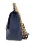 中古・古着 TORY BURCH (トリーバーチ) Britten Flap Shoulder Bag ネイビー：15000円