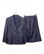 Burberry'sバーバリー）の古着「90'sダブルスカートスーツ」｜ネイビー