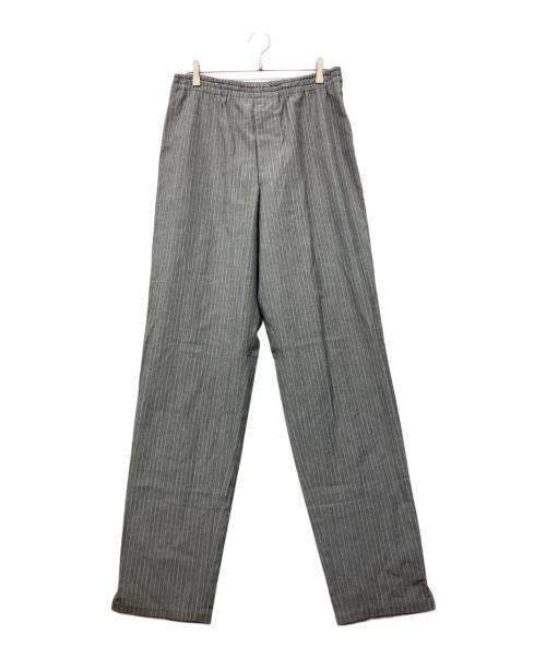 Yohji Yamamoto pour homme（ヨウジヤマモト プールオム）Yohji Yamamoto pour homme (ヨウジヤマモト プールオム) 筆記体タグ 丸文字タグ ストライプイージーパンツ グレー サイズ:Mの古着・服飾アイテム