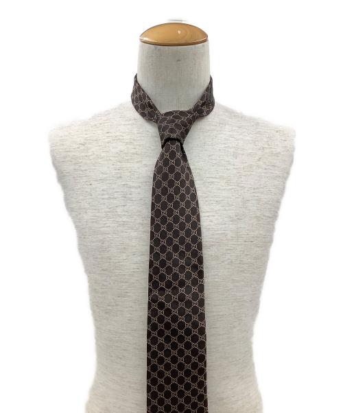 GUCCI（グッチ）GUCCI (グッチ) シルクネクタイ ブラウン サイズ:不明の古着・服飾アイテム