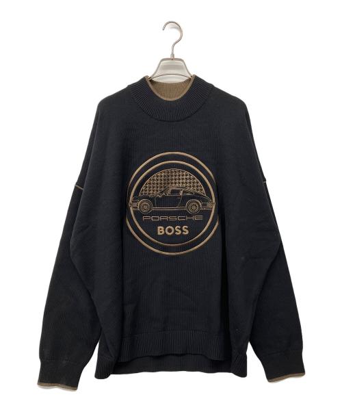 BOSS（ボス）BOSS (ボス) PORSCHE (ポルシェ) Sweat Capsule-Logo Cotton / Wool Black BOSS ブラック サイズ:XXLの古着・服飾アイテム