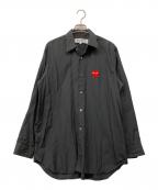 PLAY COMME des GARCONSプレイコムデギャルソン）の古着「Shirt With Red Emblem Black」｜ブラック