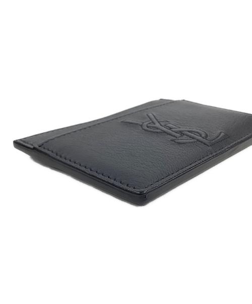 Yves Saint Laurent（イヴサンローラン）Yves Saint Laurent (イヴサンローラン) ステッチカサンドラ　カードケース ブラックの古着・服飾アイテム