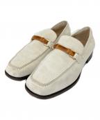 GUCCIグッチ）の古着「MOCASSINO PELLE MORS スウェード バンブー」｜ベージュ