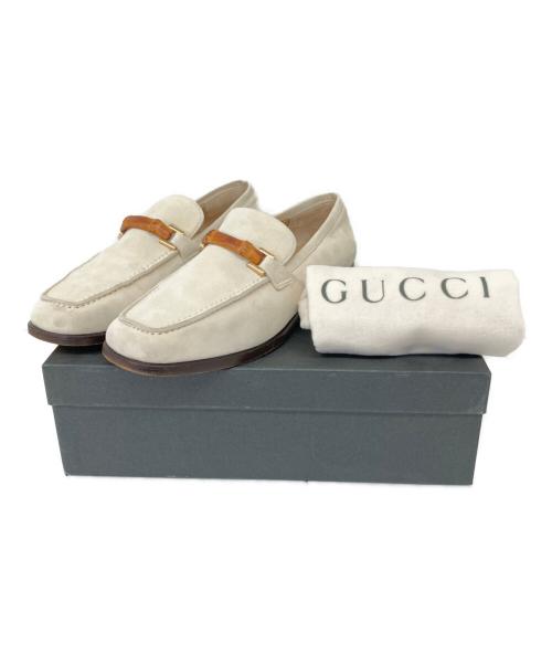 GUCCI（グッチ）GUCCI (グッチ) MOCASSINO PELLE MORS スウェード バンブー ベージュ サイズ:36の古着・服飾アイテム