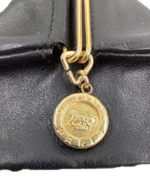 CELINE（セリーヌ）CELINE (セリーヌ) 三角レザーコインケース ブラックの古着・服飾アイテム